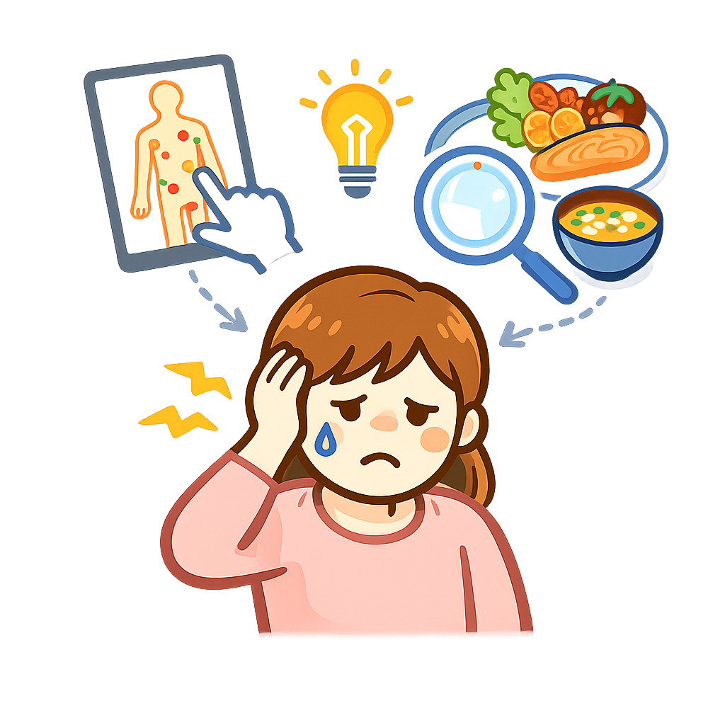 不調に合うツボや食事のヒントを知りたいイメージ