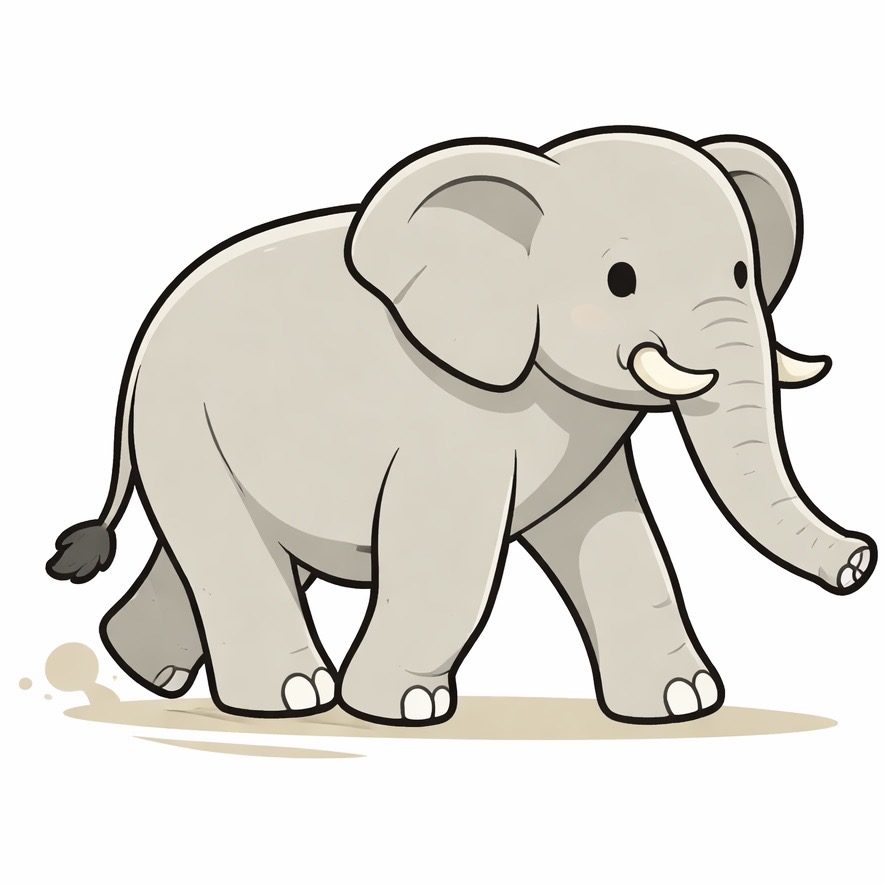 ゾウ型のイラスト