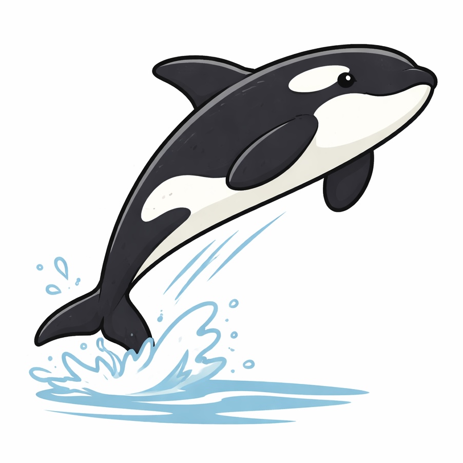 シャチ型のイラスト