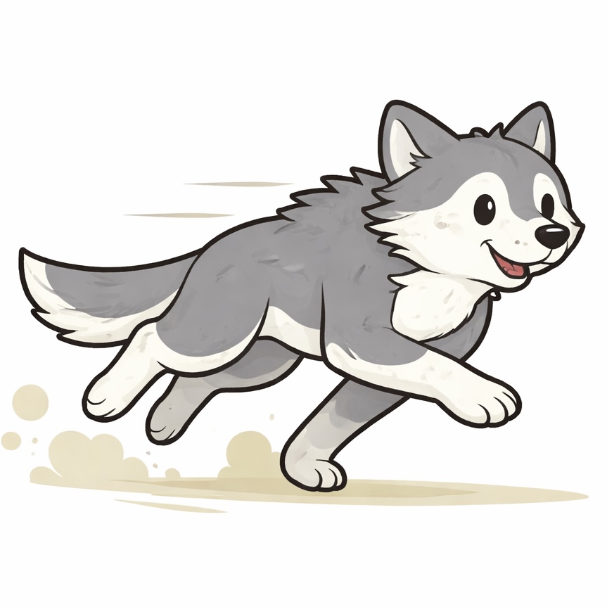 オオカミ型のイラスト